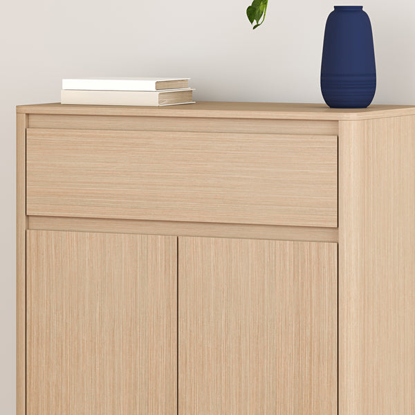 Armoire d'appoint Takranmaa 88x79x39 cm aspect chêne [en.casa]