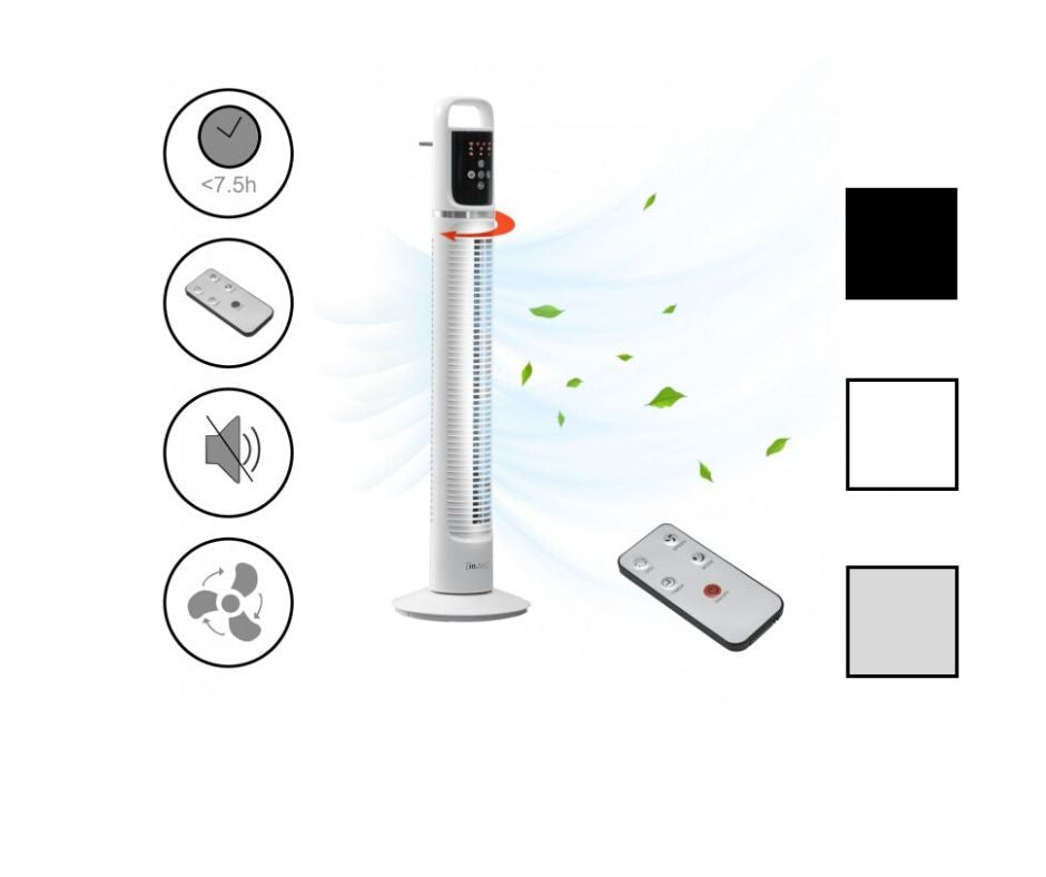 Ventilateur sur pied Towervent 40W 3 modes de fonctionnement Noir in.tec