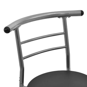 Groupe de repas Yiltornio (ensemble, 3 pièces) Noir/Argent [en.casa]