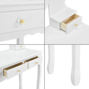 Coiffeuse Limerick avec miroir + tabouret en.casa