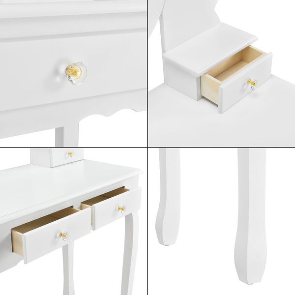 Coiffeuse Limerick avec miroir + tabouret en.casa