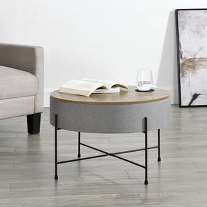 Table basse Tauranga ronde aspect noyer/gris en.casa