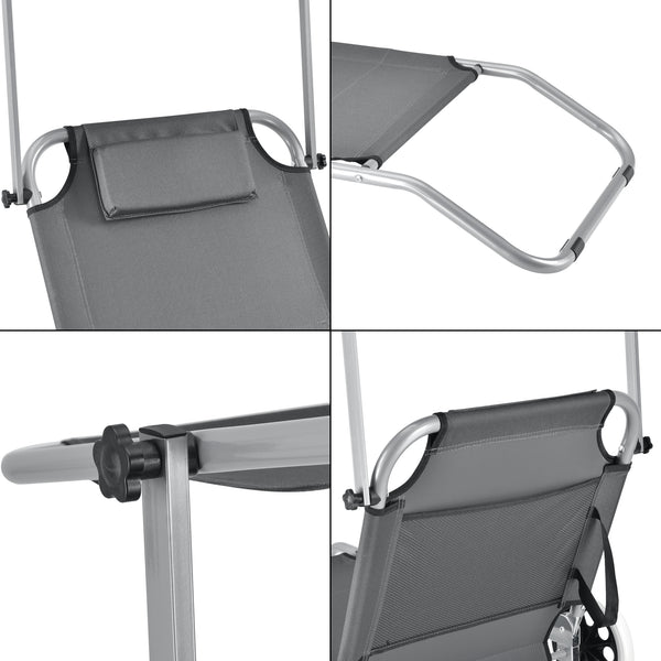 Transat Falun avec toit et roulettes Anthracite casa.pro