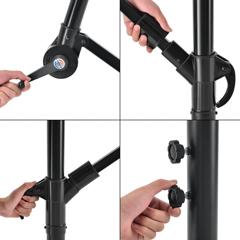 Ampelschirm Budva 270 cm Polyester Stahl Grau casa.pro - premiumXL