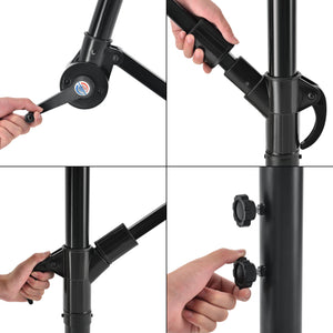 Parasol Budva 270 cm Polyester Acier Gris casa.pro