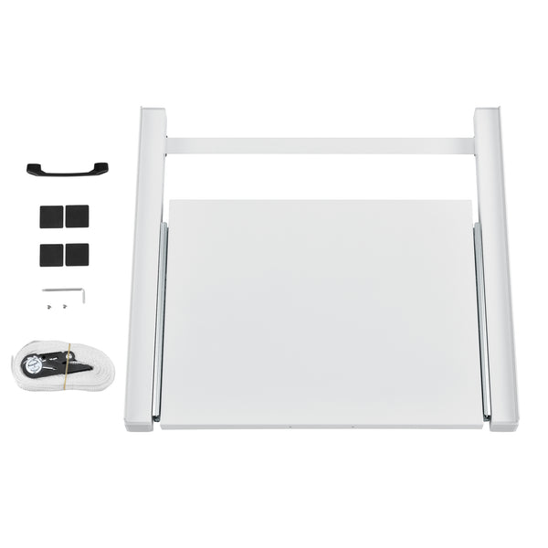 Kit de Superposition avec Tablette Coulissante pour Lave-Linge Sèche-Linge Standard Blanc [en.casa]