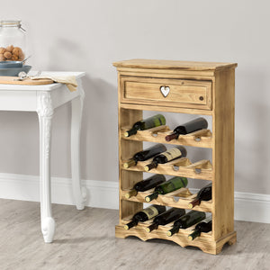 Casier à Bouteilles Mosel pour 16 Bouteilles de Vin 86 x 55 x 22 cm Naturel [en.casa]