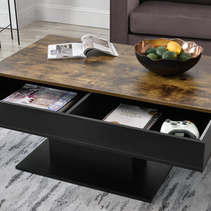 Table basse Lünen aspect bois/noir [en.casa]