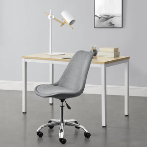 Chaise de Bureau Atherton à Roulettes Réglable en Hauteur Gris Clair [en.casa]
