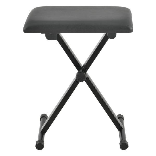 Support Double pour Clavier à Sangles Troués avec Banquette Stand Solide et Siège Pliables pour Piano Numérique Table de Mixage Hauteur et Largeur Réglables Capacité de Charge 25 kg Fer Noir [en.casa]