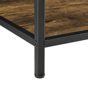 Table Basse Bjuv avec Tiroir et Étagère 49 x 45 x 39 cm Effet Bois Foncé Noir [en.casa]