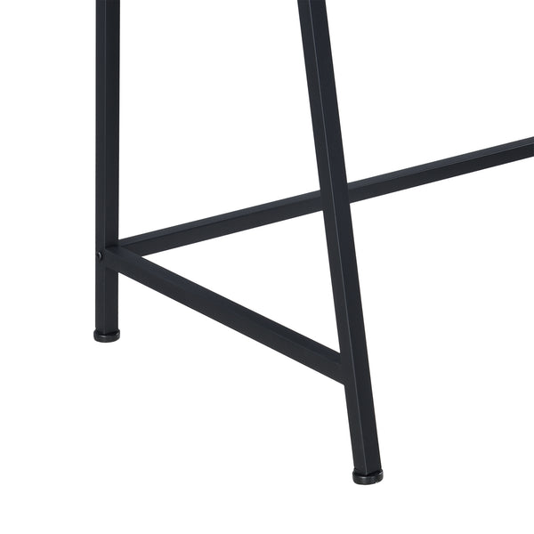 Bureau Alvdal 143x105x51cm avec 2 étagères Noir Ton de bois foncé [en.casa]