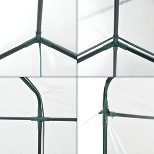 Serre de jardin Grünau en acier et PVC avec étagères intégrées 200 x 200 x 220 cm [en.casa]