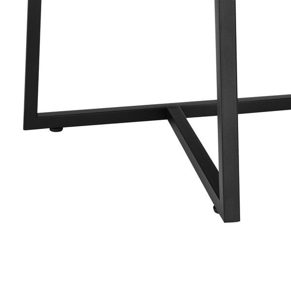 Table Basse Valdemarsvik Ovale 100 x 60 x 47 cm Noir Effet Chêne [en.casa]