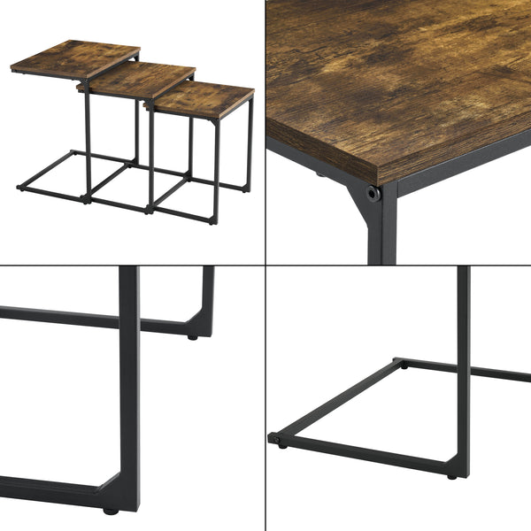 Ensemble de tables d'appoint Tjörn lot de 3 teinte bois foncé [en.casa]