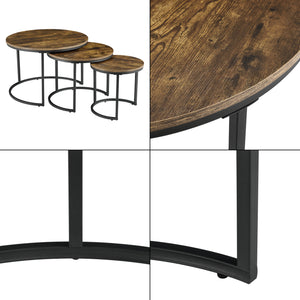 Ensemble de tables basses Arvidsjaur 3 pièces Ton bois foncé [en.casa]