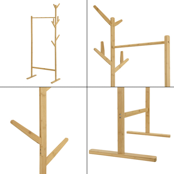 Porte-manteau en bambou Nordreisa 65x40x170cm [en.casa]