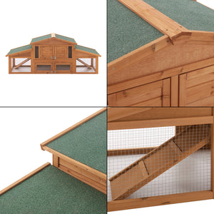 Clapier à lapins Schmitten 72x180x62cm en bois de sapin [en.casa]