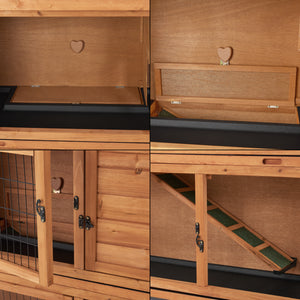 Enclos pour lapins Falkenau en bois de sapin 104x122x50cm [en.casa]