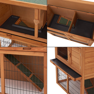 Clapier Nidda 85x91,5x45cm en bois de sapin [en.casa]