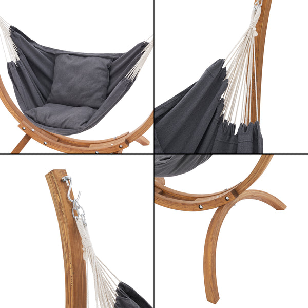 Fauteuil suspendu Grevena 155x106x143cm Gris foncé [en.casa]