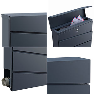 Boîte aux lettres Achtrup 37x37x11cm Acier Anthracite [en.casa]