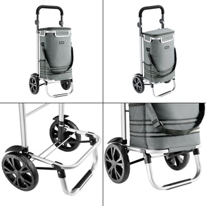 Chariot de courses Namborn pliable gris foncé [en.casa]