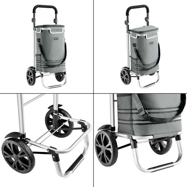 Chariot de courses Namborn pliable gris foncé [en.casa]