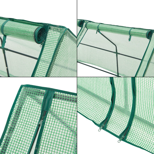 Châssis de jardin Nissewaard à 2 fenêtres en acier et polyéthylène 180 x 90 x 90 cm vert [en.casa]