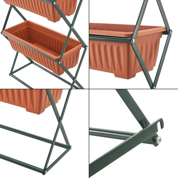 Bac potager vertical Veenendaal 51x21x125 cm 4 niveaux [en.casa]