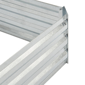 Plate-bande Barneveld 90x90x30cm Acier Argent [en.casa]