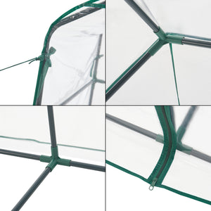 Serre de jardin Hoorn en acier et PVC avec étagères intégrées 140 x 73 x 195 cm [en.casa]