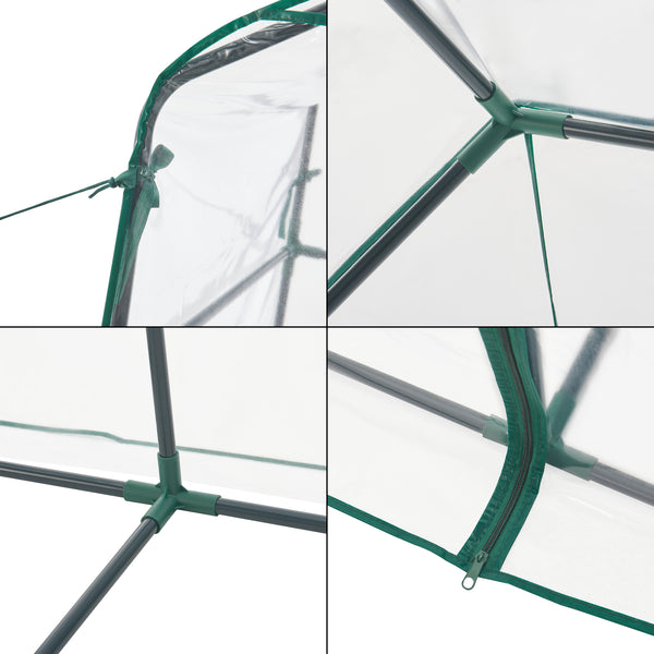 Serre de jardin Hoorn en acier et PVC avec étagères intégrées 140 x 73 x 195 cm [en.casa]