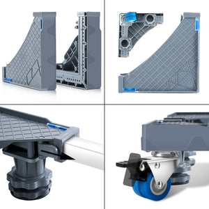 Base à roulettes Maisach pour lave-linge et réfrigérateur ajustable en taille [en.casa]