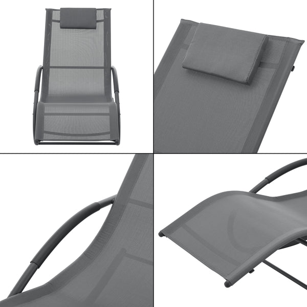 Chaise à bascule Tarent 150 kg Gris foncé [en.casa]