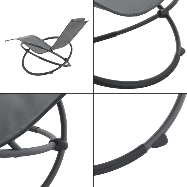 Chaise à bascule Pulsano 150 kg Gris foncé [en.casa]