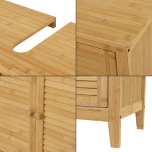 Meuble sous-lavabo en bambou Värmdö 60x67x30cm [en.casa]