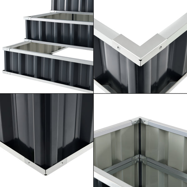 Plate-bande Renswoude 118x118x60cm 3 niveaux [en.casa]