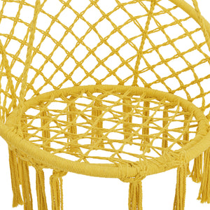 Siège suspendu rond à franges Jaina diamètre d'assise 60 cm jaune [en.casa]
