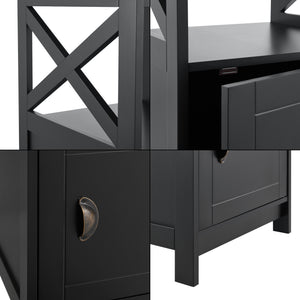 Table d'appoint Utajärvi avec compartiment de stockage à porte 74 x 40 x 40 cm noir [en.casa]