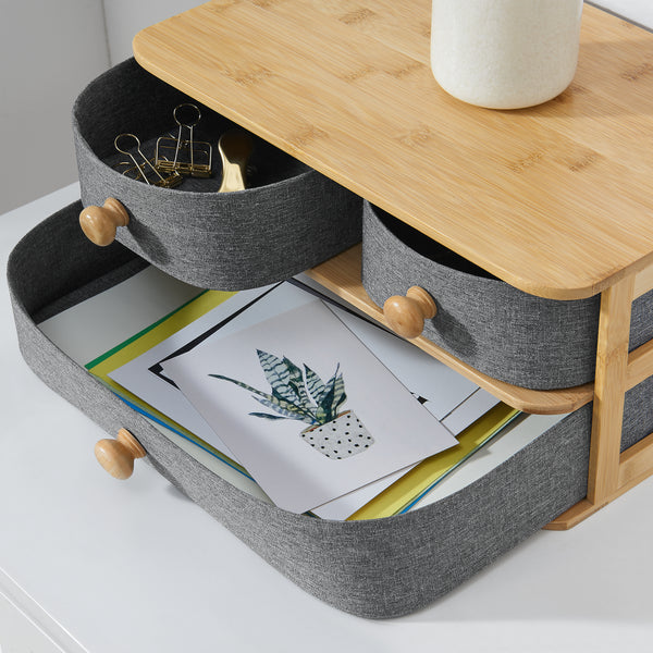 Organisateur de bureau Mäntsälä à 3 tiroirs 15 x 35 x 23 cm [en.casa]