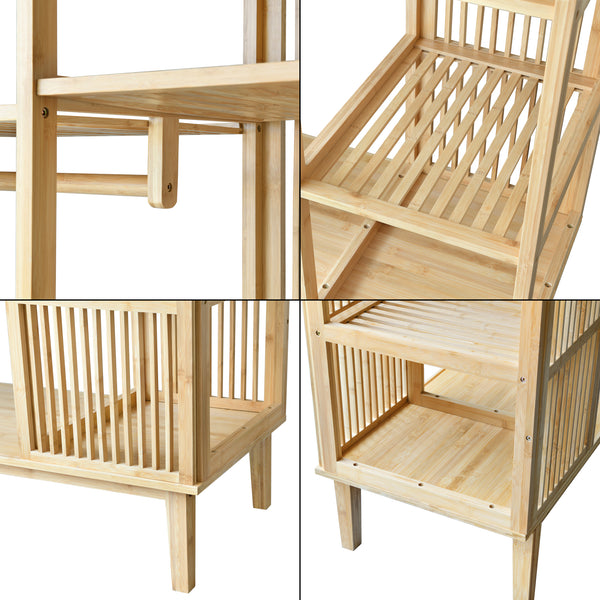 Porte-vêtements en bambou Hudiksvall 185x140x45cm [en.casa]