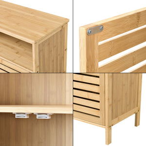 Meuble de rangement Eslöv à 2 portes 81 x 65,5 x 31 cm en bambou [en.casa]