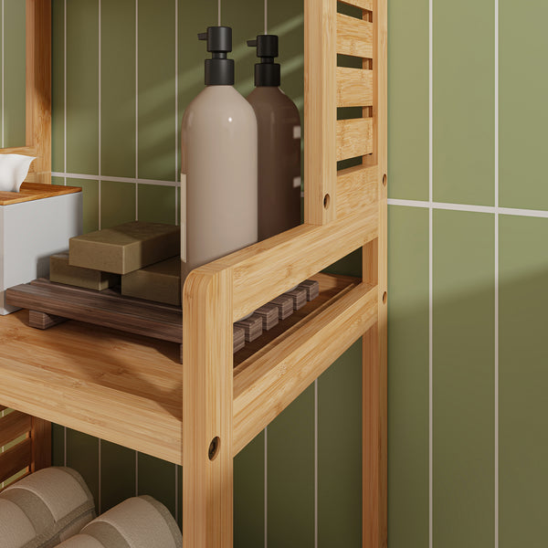 Étagère à 7 niveaux Forssa pour salle de bain cusine salon 165 x 42 x 28 cm [en.casa]