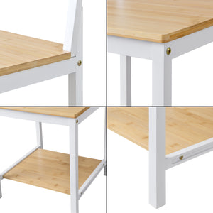 Valet de nuit Juuka 133x40x42 cm Chaise porte-vêtements Bambou [en.casa]