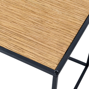 Set de 2 tables basses Grindavik gigognes carrées noir effet bois [en.casa]