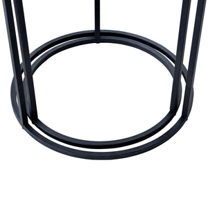 Table d'appoint Moriusaq en lot de 2, forme ronde, aspect bois [en.casa]