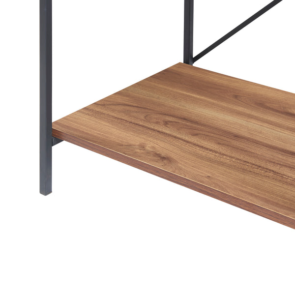 Étagère Billund avec 4 surfaces de rangement 133 x 60 x 42 cm Noir / Aspect noyer [en.casa]