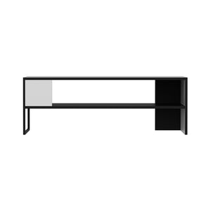 Table basse Ejby 42x120x60 cm Blanc / Noir [en.casa]