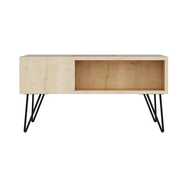 Table basse Gråsten avec compartiments de rangement Chêne Saphir / Noir [en.casa]